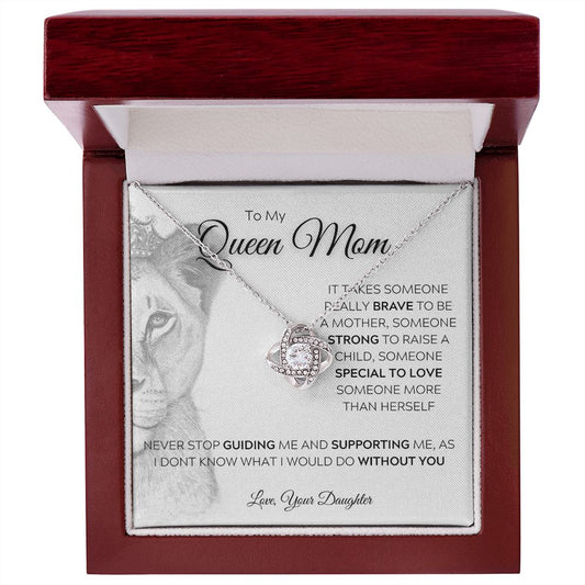 Love Knot Necklace Plus Message Card | To My Queen Mom