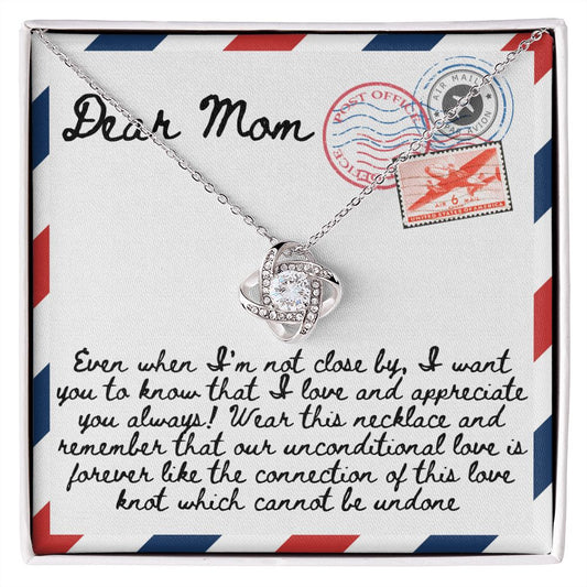 Love Knot Necklace Plus Message Card | Dear Mom Air Mail