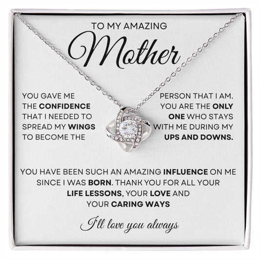 Love Knot Necklace Plus Message Card | To My Amazing Mother